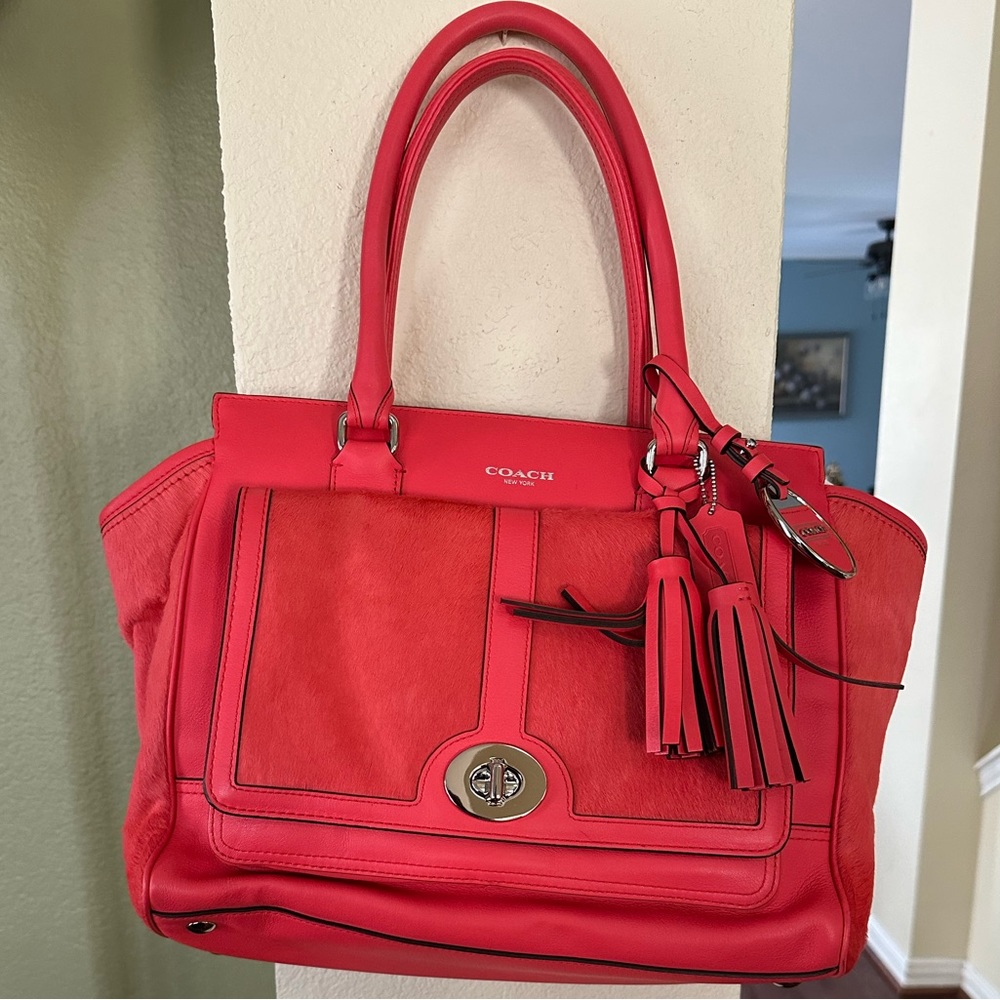Coach Legacy HCF PKT Madison Silver Bright Coral 24261
